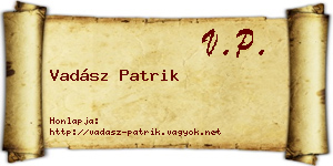 Vadász Patrik névjegykártya
